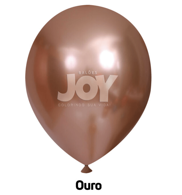 Balão de látex 5 polegadas Metálico Ouro - 25 unidades – Joy - Fescopan