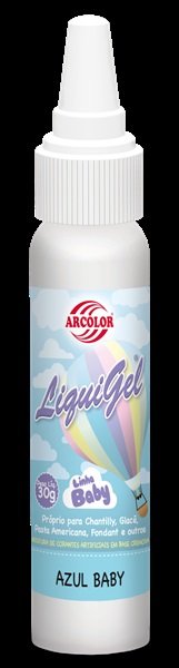 Corante Gel Liquigel 25g Hidrossolúvel Azul Baby Arcolor 