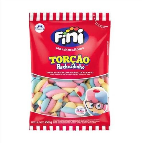 Marshmallow Fini Recheado 250g Torção Colorido