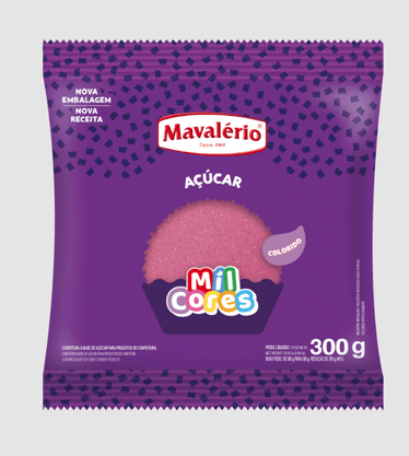 Açúcar colorido Rosa mil cores 300g – Mavalério