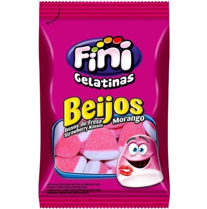 Bala de Gelatina Fini 12x15g Beijos de Morango