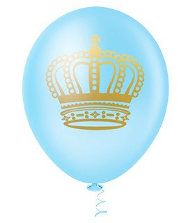 Balão de látex 10 polegadas Coroa Azul bebê - 25 unid – Picpic
