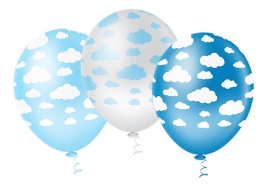 Balão de látex 10 polegadas Nuvem Azul - 25 unid – Picpic