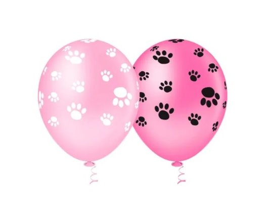 Balão de látex 10 polegadas Pegadas Dog rosa - 25 unid – Picpic