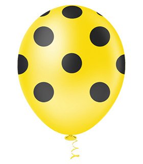 Balão de látex 10 polegadas Poá amarelo e preto - 25 unid – Picpic