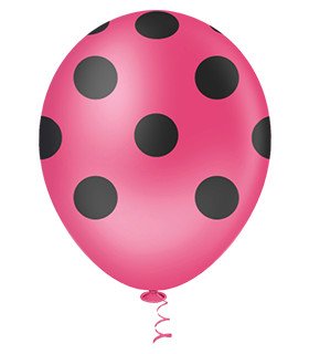 Balão de látex 10 polegadas Poá pink e preto - 25 unid – Picpic