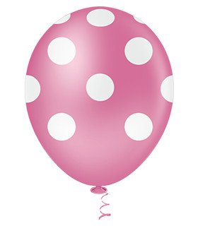 Balão de látex 10 polegadas Poá rosa e branco - 25 unid – Picpic