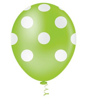 Balão de látex 10 polegadas Poá verde limão e branco - 25 unid – Picpic