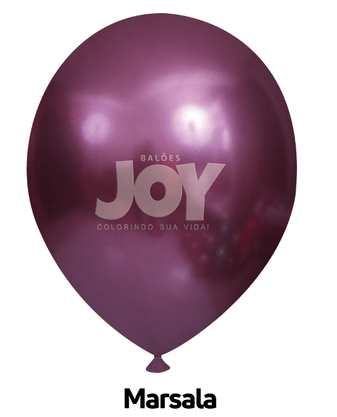 Balão látex n°14 Metálico Marsala 12und – Joy