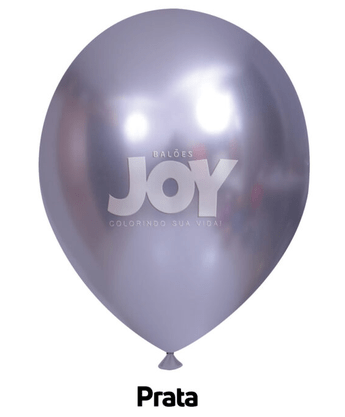 Balão látex n°14 Metálico Prata 12und – Joy
