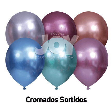Balão látex n°14 Metálico Sortido 12und – Joy