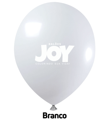 Balão de látex 14 polegadas Branco - 12 unidades – Joy