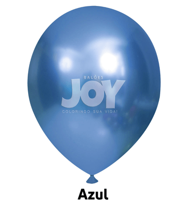 Balão de látex 5 polegadas Metálico Azul - 25 unidades – Joy