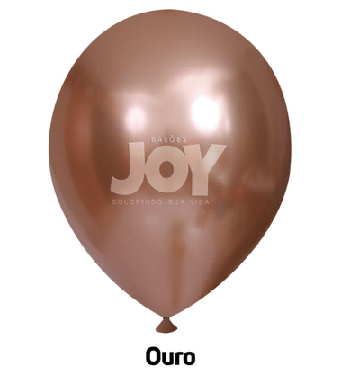 Balão de látex 5 polegadas Metálico Ouro - 25 unidades – Joy