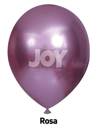 Balão de látex 5 polegadas Metálico Rosa - 25 unidades – Joy