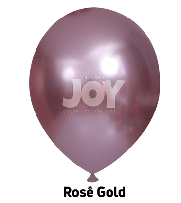 Balão de látex 5 polegadas Metálico Rose Gold - 25 unidades – Joy