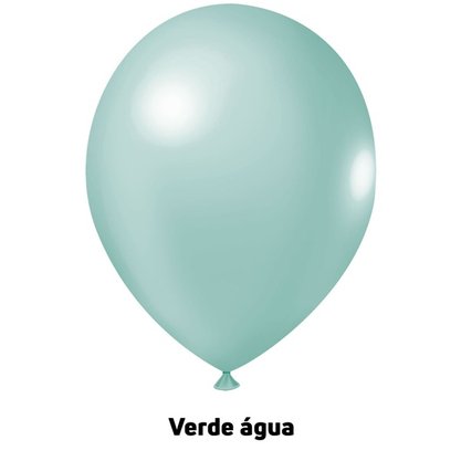 Balão de látex 8 polegadas Verde Água - 50 unidades – Joy