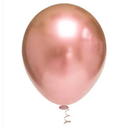 Balão de látex 9 pol. Cromado Metálico Rosé Gold - 25 unidades – Joy