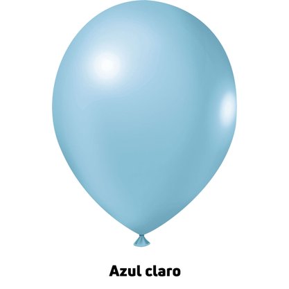 Balão de látex 9 pol. Metalizado Azul - 50 unidades – Joy