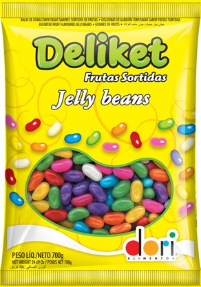 Balas de Goma Confeitadas Deliket Sabores Sortidos Jelly Beans 700g – Dori