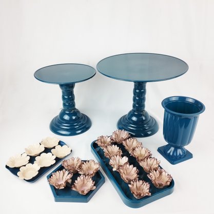 Bandeja Decorativa Retangular – Azul Petróleo - 20x13 – Tasil