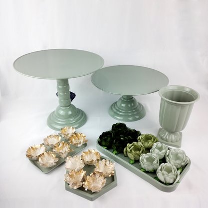 Bandeja Retangular p/decoração - Verde Eucalipto - 30x16 – Tasil