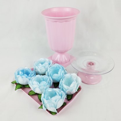 Bandeja Decorativa Retangular – Rosa Bebê - 20x13 – Tasil