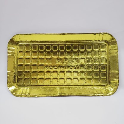 Bandeja Laminada Ouro Rocambole – 19cm x 33cm  