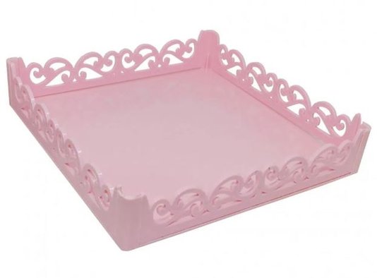 Bandeja Provençal 22,5x22,5 Rosa Bebê