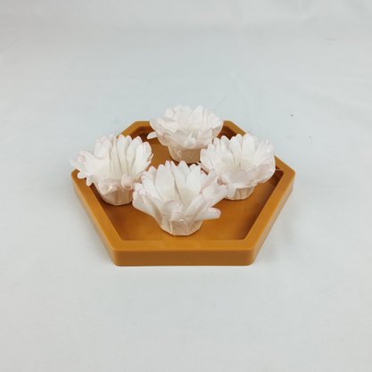 Bandeja Sextavada Decorativa – Mostarda – 17cm – Tasil