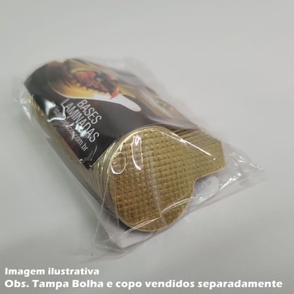 Base Laminada para doces Redonda 3,2cm Ouro – 25 unidades - Stalden Decor