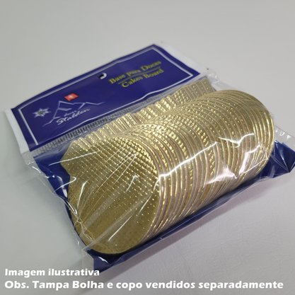 Base Laminada para doces Redonda 5,5cm Ouro – 25 unidades - Stalden Decor