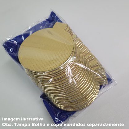 Base Laminada para doces Redondo 7,5cm Ouro – 25 unidade - Stalden Decor