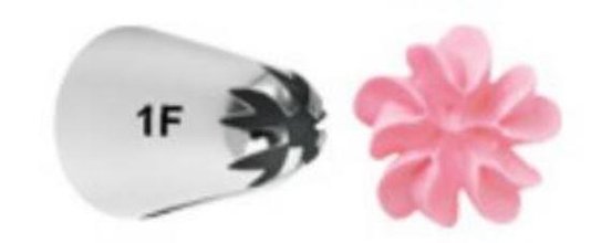 Bico de Confeitar Wilton nº 1F Flor Pitanga Fechada - Inox - Grande