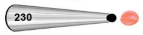 Bico de Confeitar Wilton nº 230 Perlê Para Rechear- Inox - Pequeno