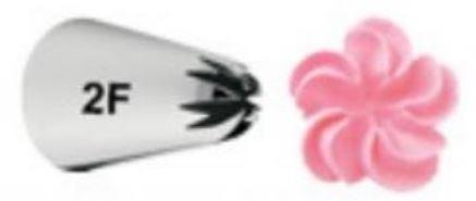 Bico de Confeitar Wilton nº 2F Flor Pitanga Fechada - Inox - Grande