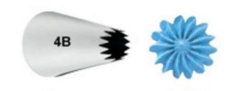 Bico de Confeitar Wilton nº 4B Pitanga Aberta - Inox - Grande