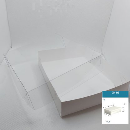 Caixa Branca com PVC CH-02 retangular 14X11,5X3 – unidade – CAC