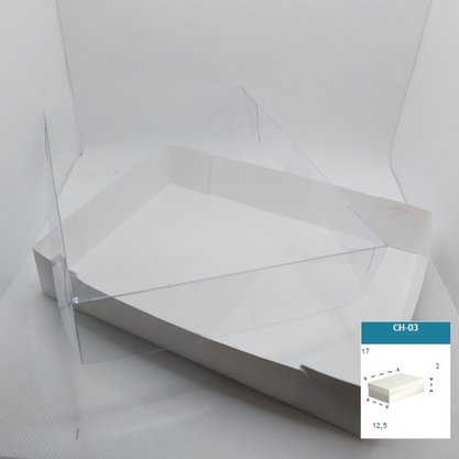 Caixa Branca com PVC CH-03 retangular 17X12,5X3 – unidade – CAC
