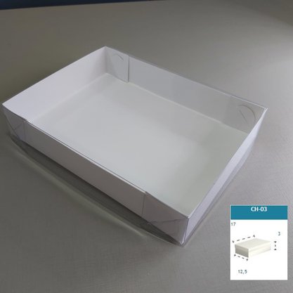 Caixa Branca com PVC CH-03 retangular 17X12,5X3 – unidade – CAC