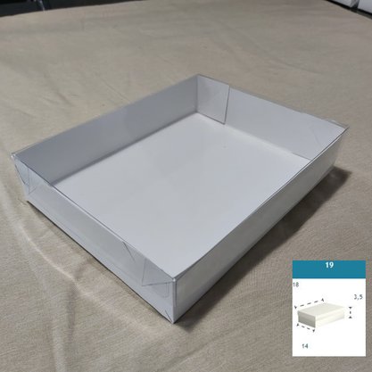 Caixa Branca com PVC ref.19B retangular 18X14X3,5 – unidade – CAC