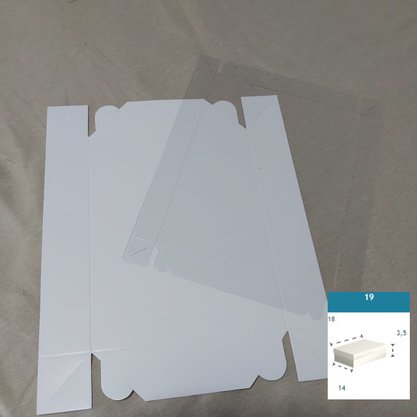 Caixa Branca com PVC ref.19B retangular 18X14X3,5 – unidade – CAC