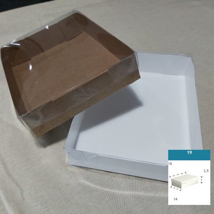 Caixa Branca com PVC ref.19B retangular 18X14X3,5 – unidade – CAC