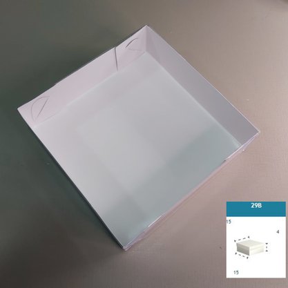 Caixa Branca com PVC ref.29B quadrada 15X15X4 – unidade – CAC