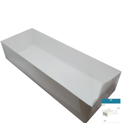 Caixa Branca com PVC ref.69 retangular 23,5x8,5x4,5 – unidade – CAC