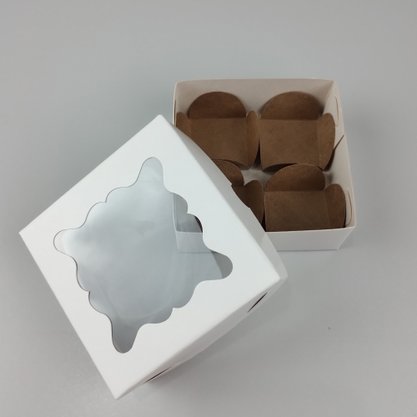 Caixa Branca com visor (4 doces) – unidade – CTBOX