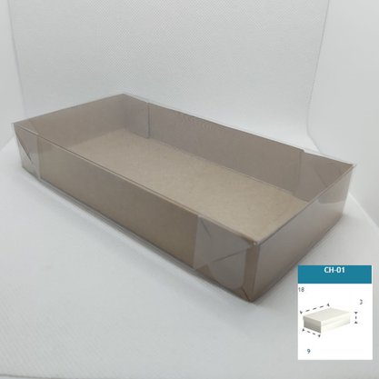 Caixa Kraft com PVC CH-01 retangular 18X9X3 – unidade – CAC