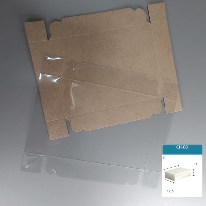 Caixa Kraft com PVC CH-03 retangular 17X12,5X3 – unidade – CAC