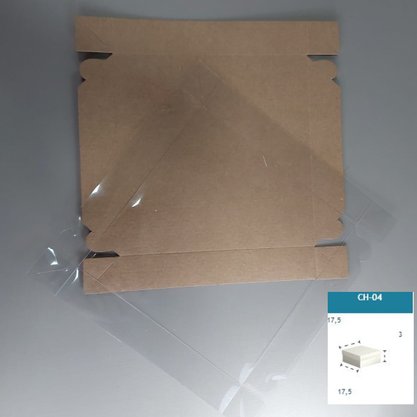 Caixa Kraft com PVC CH-04 quadrada 17,5X17,5X3 – unidade – CAC