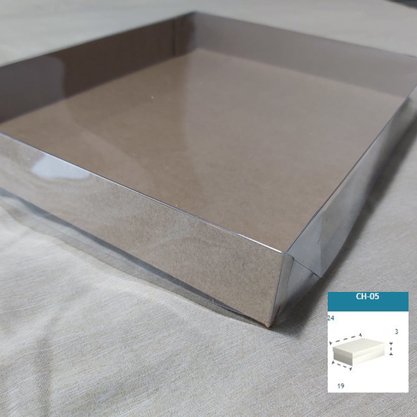 Caixa Kraft com PVC CH-05 retangular 24X19X3 – unidade – CAC
